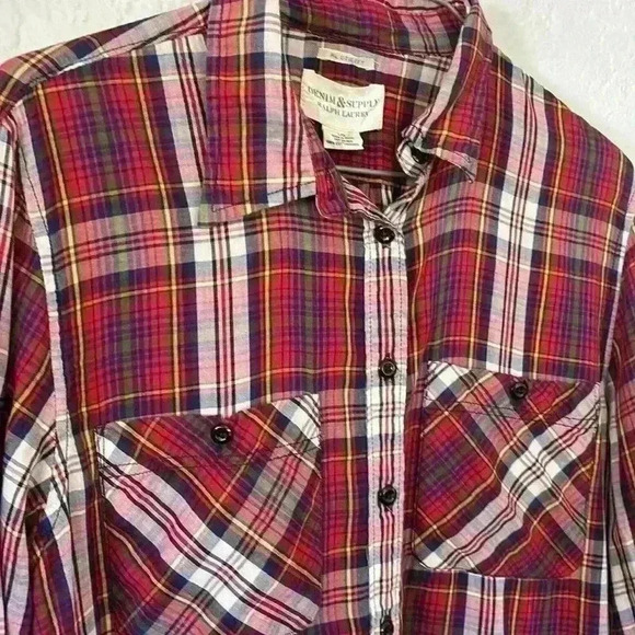 Denim & Supply Ralph Lauren plaid button front shirt with pockets - Picture 2 of 7